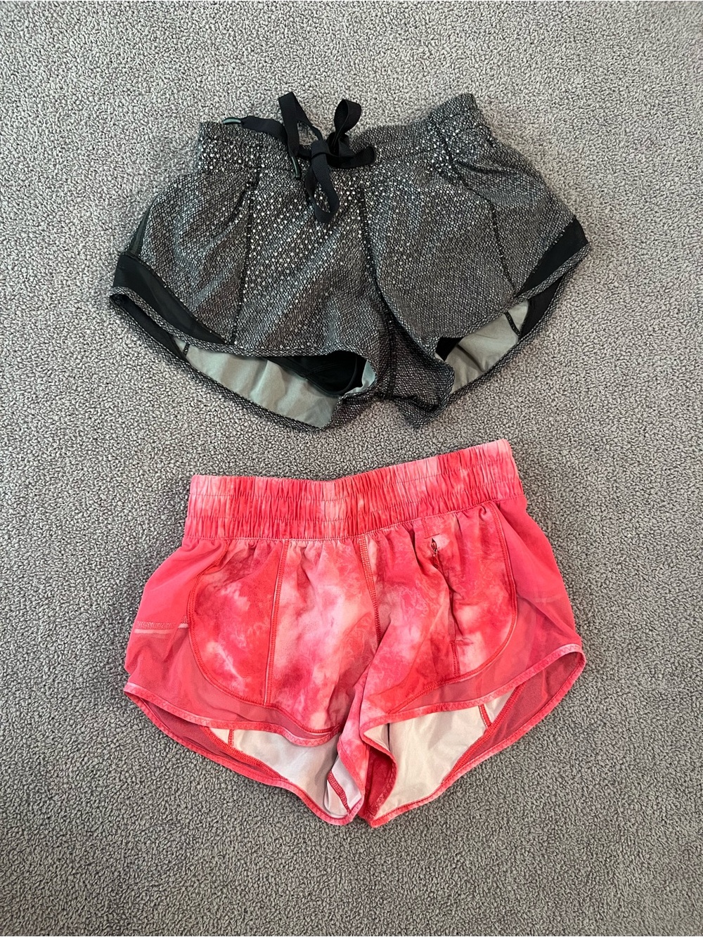 lululemon athletica Pink Tie-Dye & Black Athletic Shorts Set